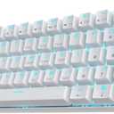 RK ROYAL KLUDGE RK61 Wireless 60% Triple Mode BT5.0/2.4G/USB-C Mechanical Keyboard, 61 Keys, Compact Gaming Keyboard w/Software, Hot Swappable Brown Switch, White