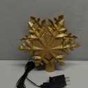 DG-Direct Christmas Tree Topper Lighted with 6 Projected Patterns, Led Rotating Magic Snowflake, 3D Hollow Glitter Lighted Silver Snow Tree Topper for Christmas Tree Decorations, Gold