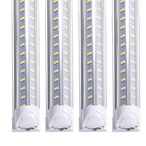 PCS,Linkable LED Shop Lights for Garage,8ft 150W 19000 Lumens 6000K Cold White Cooler Light,Hight Output Tube Light,4 Rows V Shape T8 Integrated 8 Foot Led Bulbs for Warehouse,Plug and Play,