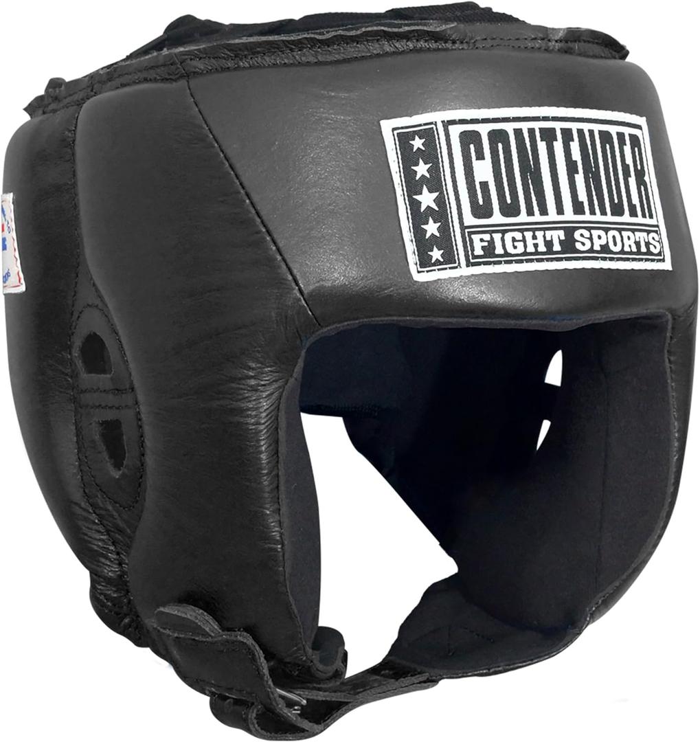 Contender Fight Sports Competition Boxing Headgear without Cheeks (Medium, Black)