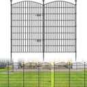 10 Panels No Dig Decorative Garden Fence with Gate - 48 in (H) x 22.6 ft (L), Dog Fence Outdoor for Yard, Rustproof Metal Animal Barrier Ground Stakes Fencing for Garden, Patio, Flower Bed