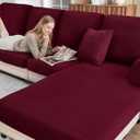 BT.WA Sectional Couch Covers for Sofa Cushion L Shaped Couch Cover Washable Soft Couch Cushion Covers Stretch Sofa Slipcovers(2-Piece for Sofa Armrest Cover, Burgundy)