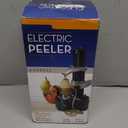 Electric Potato Peeler Automatic Apple Peeler, Smart Vegetable Fruit Peeler Machine, Stainless Steel Kitchen Peeling Tool [1 Adapter 2 Extra Blades] with Garlic Peeler (Black)