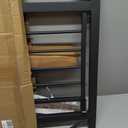 Small Narrow Baby Gate for Stairs 23.8-28.3 Inch Narrow Dog gate Pressure Mounted No Drilling with Walk-Through Door,Black