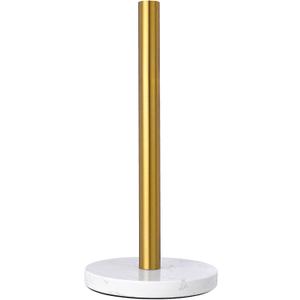 Paper Towel Holder Kitchen Standing Paper Towel Roll Holder with Marble Base for Bathroom Kitchen Countertop(Brushed Gold,White Base KZ22)