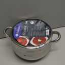 Daniks Classic 4 Quart Stainless Steel Stock Pot with Glass Lid, Tri-Ply Bottom for Even Heating, Induction Compatible, Dishwasher Safe