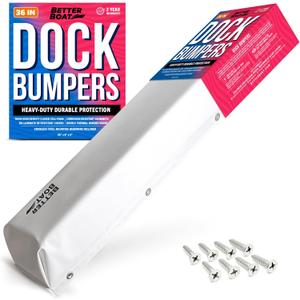 Boat Dock Bumper Guards, Marine-Grade Pads with Screws, for Dock Edge, Piling, Vertical Poles, Horizontal Deck, or Pier Fenders