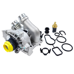 Engine Water Pump Thermostat Housing Assembly Aluminum Compatible with VW Passat Jetta Golf GTI Tiguan CC Eos Beetle Audi A3 A4 A5 A6 Q3 Q5 TT Allroad, Replaces 06H121026AB 06H121026CQ