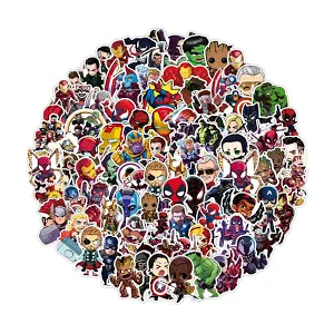 50PCS Superhero Stickers for Kids Girls Stickers for Water Bottles Laptop Journal Guitar Aesthetic Vinyl Waterproof Decals (Black)