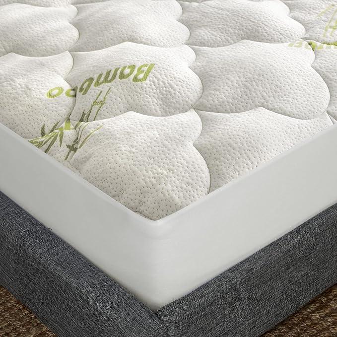 Air Mattress Cover Full Size Mattress Topper, Viscose Made from Bamboo Quilted Mattress Pad Topper, Noiseless Extra Plush Pillow Top Mattress Topper Full (15-23" Deep Pocket)