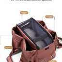 Portable Pet Carrier Bag, Rose Pink, Breathable Soft-Sided Travel Tote with Shoulder Strap, 15.4x7.9x11.8 Inches (Brown)