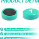 1-50 Magnetic Numbers, 0.8" Multi-Use Numbered Magnets Round Dry Erase Board Number Magnets for Fridge Calendar Whiteboard Home Classroom Office Supplies (Green)