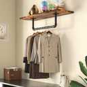 Wall Mounted Clothes Rack 21.06in, Industrial Pipe Wall Mount Clothing Rack, Heavy Duty Iron Garment Racks, Space Saver Multi-purpose Hanging Rod for Laundry Room, Closet Storage, 1 Pack