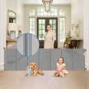 Reinforced bottom 90 Inch Extra Wide Baby Gate for Large Openings Retractable Baby Gates Extra Wide Upgraded Spring Retractable Dog Gate for Doorways Extra Wide Adjustable Bracket Retractable Pet Gate (33" Tall x 90" Wide With Reinforced Strip, Gray)