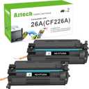 Aztech 26A CF226A Toner Cartridge 2 Pack Compatible Replacement for HP LaserJet 26A CF226A 26X CF226X Pro M402dn M402n M402dw Pro MFP M426fdw M426fdn M426dw Series Printer Ink High Yield Black