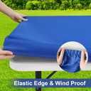 homing Rectangle Table Cloth Cover, Waterproof Polyester Elastic Fitted Tablecloth, Fits for 8 Foot Folding Tables, Washable Table Protector for Picnic, Camping, Outdoor (Blue, 36" x 96")