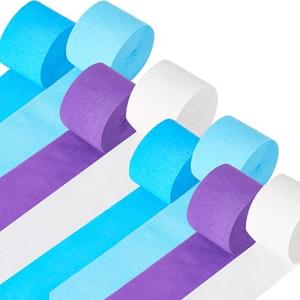 Frozen Birthday Party Decorations, 8 Rolls Purple Blue White Crepe Paper Streamers for Winter Princess Christmas Holidays Party Decoration, White