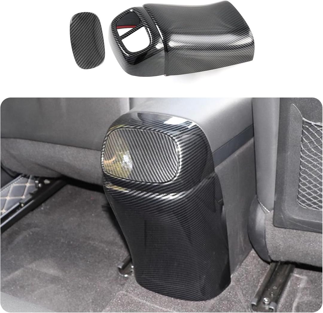 Car Accessories Fit for Hyundai Elantra 2021-2024 2025 2026 Rear seat air Conditioning air Outlet Anti kick Decorative Sticker Without air Outlet (Without air Outlet:Carbon Fiber) 2PCS ABS