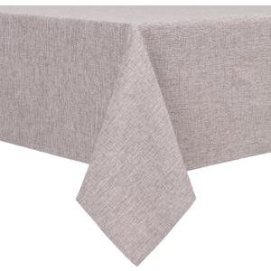 Hiasan Faux Linen Rectangle Tablecloth - Wrinkle and Stain Resistant Washable Table Cloth for Kitchen Dining Room Holiday Table Cover for Dinner, Stone, 70 x 120 Inch