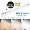 DAKASON 4FT Linkable LED Linear Light, 35W Down and15W Up Light, 3/4/5000K CCT Selectable, Commercial Linear Lighting Fixture for Office, Dimmable Suspended Lighting for School 1Pack White