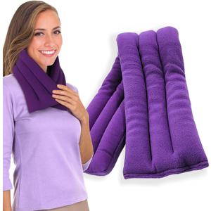 SunnyBay Lavender Microwave Heating Pad, 2.4 lbs and 26 Inches Long, Microwavable Heated Neck and Shoulder Wrap for Moist Hot Therapy, Moldable, Fleece, 26x6 Inches, Purple