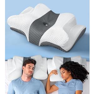 Sleep Doctor Approved Cervical Neck Pillow for Sleeping, Ergonomic Contour Side Sleeper Pillows for Adults, Cooling Orthopedic Pillow for Pain Relief Support, Memory Foam Pillows Back Stomach Sleepers