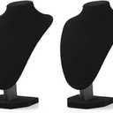 Wenqik 2 Pcs Black Velvet Necklace Display 3D Jewelry Bust Holder Necklace Display Stand for Selling 24 Cm/ 21 Cm/ 16 cm Chain Organizer Tower for Vendors Show