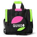 QUIKGO Bowling Bag for Single, Tote Bowling Bag with Padded Holder, Fits Shoes Up to Mens Size 14, Built-in Accessories Mesh Pocket