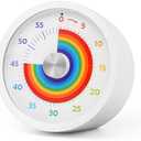 Keduzer Visual Timer, Kitchen Timer Rainbow Disk 60 Minute Countdown Timer for Kids and Adults, Silent Time Management Tool(Rainbow)