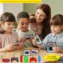 5 x Valentines Day Gifts for Kids Classroom Video Game Keychain, Funny Keyrings with Cards for School Exchange, 24 Sets (Black)