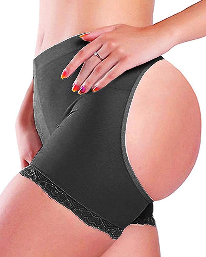 Women Butt Lifter Body Shaper Tummy Control Panties Enhancer Underwear Girdle Booty Lace Shapewear Boy Shorts Seamless (Medium, Black)