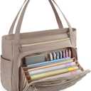 BAGSMART Teacher Tote Bag for Women 15.6in Quilted with Insulated Pocket & Nurse Bag Features (Brown,Medium)