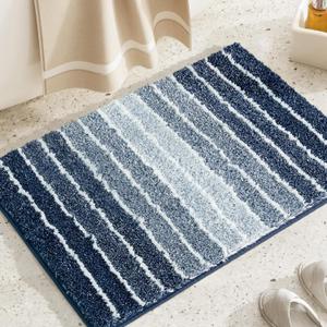 Bathroom Rugs, Extra Soft and Absorbent Bath Rugs, Extra Thick Non Slip Shaggy Shower Rug, Machine Washable, Bath Mats for Bathroom Floor, Tub and Shower, 24"18", Blue (18"x24", Blue)
