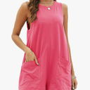 Womens Casual Rompers Overalls Shorts Summer Sleeveless Jumpsuits for Women Casual Shorts with Pocket Medium