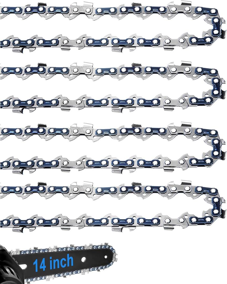 14 Inch Chainsaw Chains, Chainsaw Chain 14 Inch 3/8" LP Pitch .050" Gauge 52 Drive Links, 14 In Chain Saw Chain Compatible with Homelite Poulan Echo Ego Ryobi Chain Saw Chains(4 Pack)