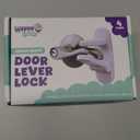 Door Lever Locks (4 Pack) - Prevents Toddlers from Opening Doors - Durable ABS with 3M Adhesive - Easy One-Hand Operation for Adults, No Tools Needed (White)