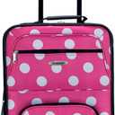 Rockland Fashion Softside 2 Piece Luggage Set, Expandable, (14" Tote/19" Upright), Pink Dot