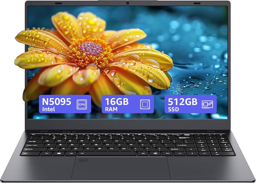 15.6-inch, 16GB RAM, 512GB SSD, FHD IPS Display Laptop Computer, N5095 Quad Core, 2.4/5G WiFi, BT4.2 Backlit and Fingerprint, Lightweight and Portable (Gray) 15.6-inch, 16GB RAM, 512GB SSD, FHD IPS Display Laptop Computer, N5095 Quad Core, 2.4/5G WiFi, BT4.2 Backlit and Fingerprint, Lightweight and Portable (Gray)