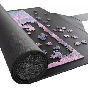 Premium Puzzle Mat - 37 x 59 Inches - Up to 3000 Pieces - Jigsaw Puzzle Roll Up Mat - Non Slip Rubber Bottom - Soft Polyester Surface - with Gift Packaging