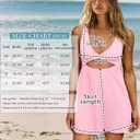 ReachMe Womens Cut Out Dresses Short Sleeveles Mini Dress Summer V Neck A Line Dresses Beach Vacation Dress (Pink, S)