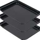 Small Baking Sheets for Oven, Shinsin Nonstick Cookie Pans Set of 3, 8 inch Carbon Steel Cookie Sheet Pans Professional Mini Baking Replacement Trays for Toaster Oven, Easy Clean, Dishwasher Safe