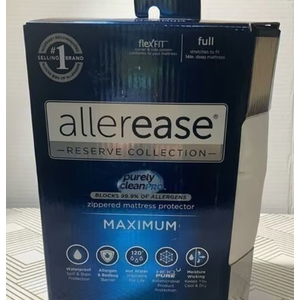Allerease Reserve Collection Zippered Mattress Protect Full Size Waterproof New
