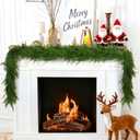 9FT Artificial Norfolk Pine Garlands, Hyperzoo Realistic Winter Pine Christmas Greenery Garland for Mantle, Staircase, Banister, Fireplace, Wall, Door, Table, Indoor & Outdoor Holiday Xmas Decortions