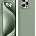 AOTESIER Compatible with iPhone 15 Pro Max Case, Upgraded Silicone [Military Shockproof Protection] for 15 Pro Max Case with Soft Anti-Scratch Microfiber Lining, 6.7 inch, Calke Green