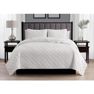 wayfair basics microfiber reversible diamond quilt set