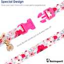 Cotton Dogs Collar Light Pink Flower Patterns for Boys and Girls Cute Dog Collars Summer Fall Gift Adjustable for Medium to X-Large Breed Dogs (L)