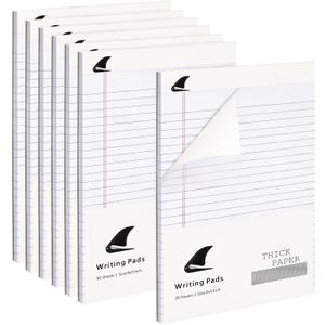 ZUFECY Legal Pads College Ruled 7-Pack, 5x8 Note Writing Pads with 30 Tear-Out Sheets, No-Bleed Premium Paper for Home & Office (Gray Line)