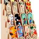 Bookmark Display Stand for Vendors  Wooden Bookmark Holder Display with Customizable Space, Mobile-Friendly Design  Versatile Holder for Craft Fairs, Vendor Booths, and Shops, 16 Pocket