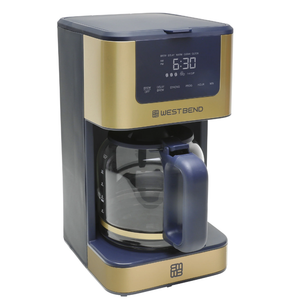 West Bend Timeless 12-Cup Programmable Coffee Maker with Brew Strength Selector for Hot and Iced Coffee, Includes 1-4 Cup Brew Option and Permanent Filter