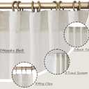 Extra Long 120 Inch Linen Sheer Curtains, 10 FT Track System Curtain Drapes with Hooks for Living Room High Ceiling Window, 2 Panels Set, Cream